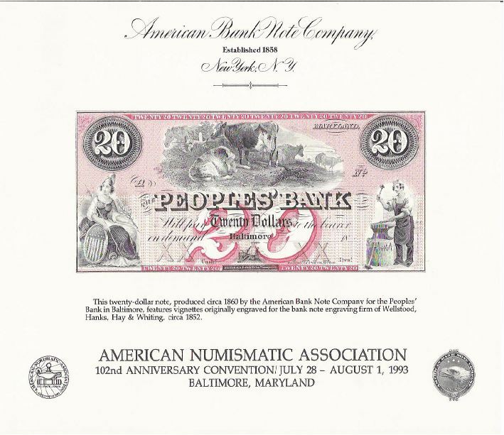 ABNC souvenir card SO 74 IPMS 1991 1867 City of Memphis $5 obsolete Union dock 