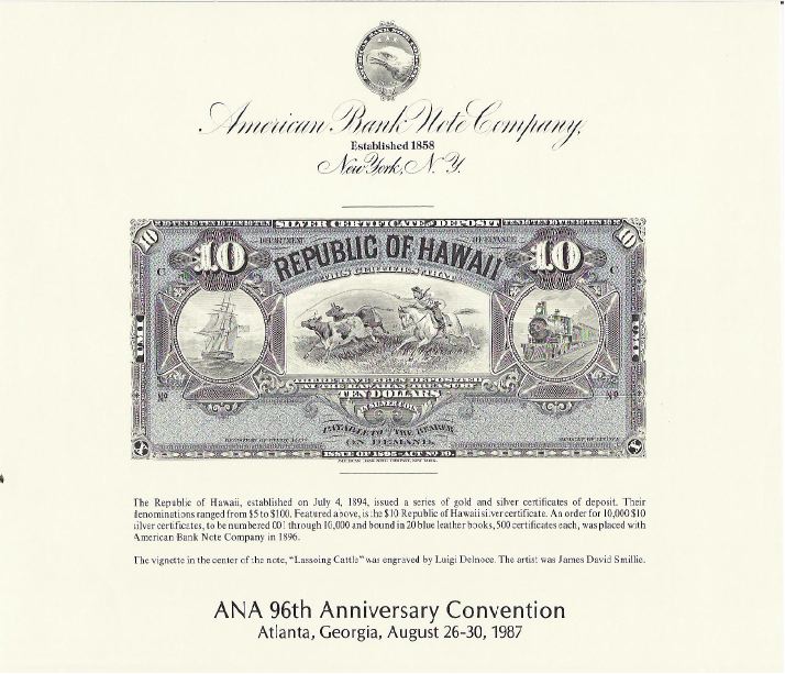 ABNC souvenir card SO 40 FUN 1985 $10 Bank of Commerce Fernandina FL 