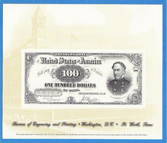 P E Souvenir Card 1923 $20 Federal Reserve Note 1994 B Proposed - B179 